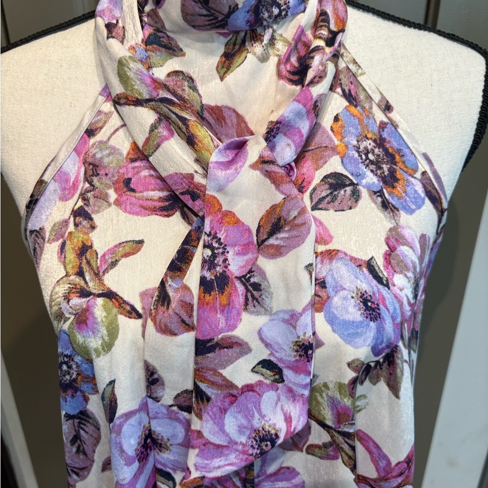 💙Cha Cha Vente Floral Top in Pink and Purple - Picture 4 of 5